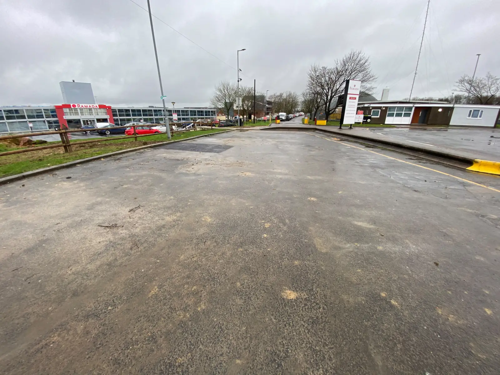 Commercial yard and car park cleaning by Geyserclean in Milton Keynes, before treatment