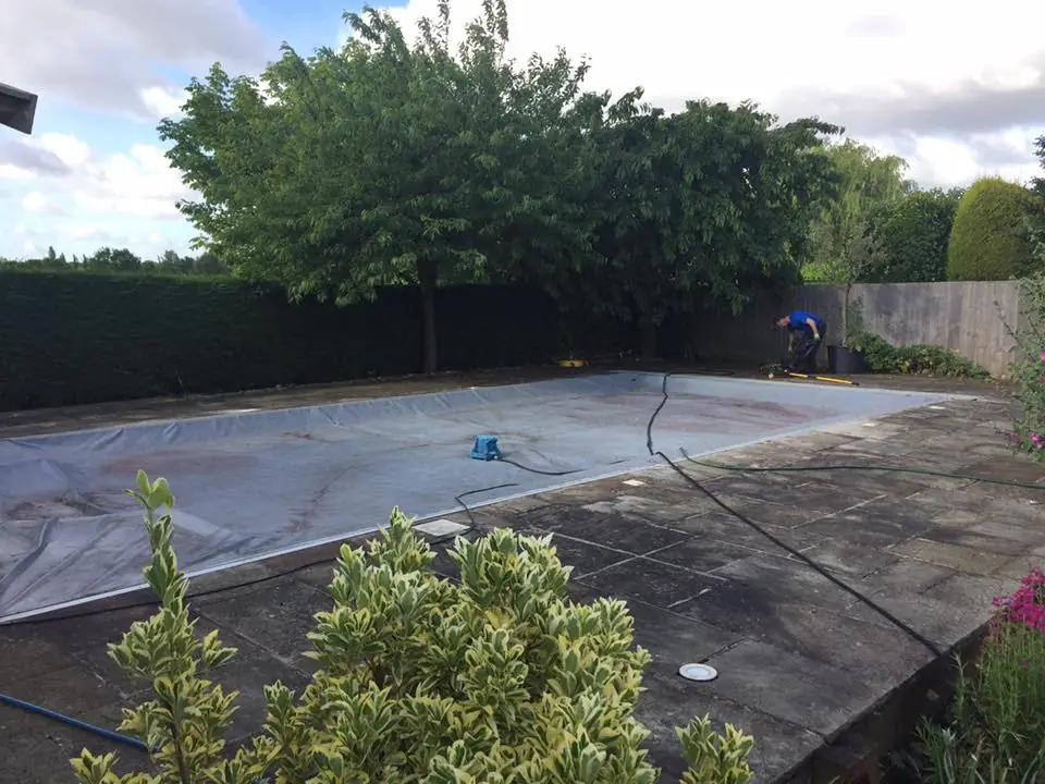 Patio cleaning by Geyserclean in Milton Keynes, before treatment