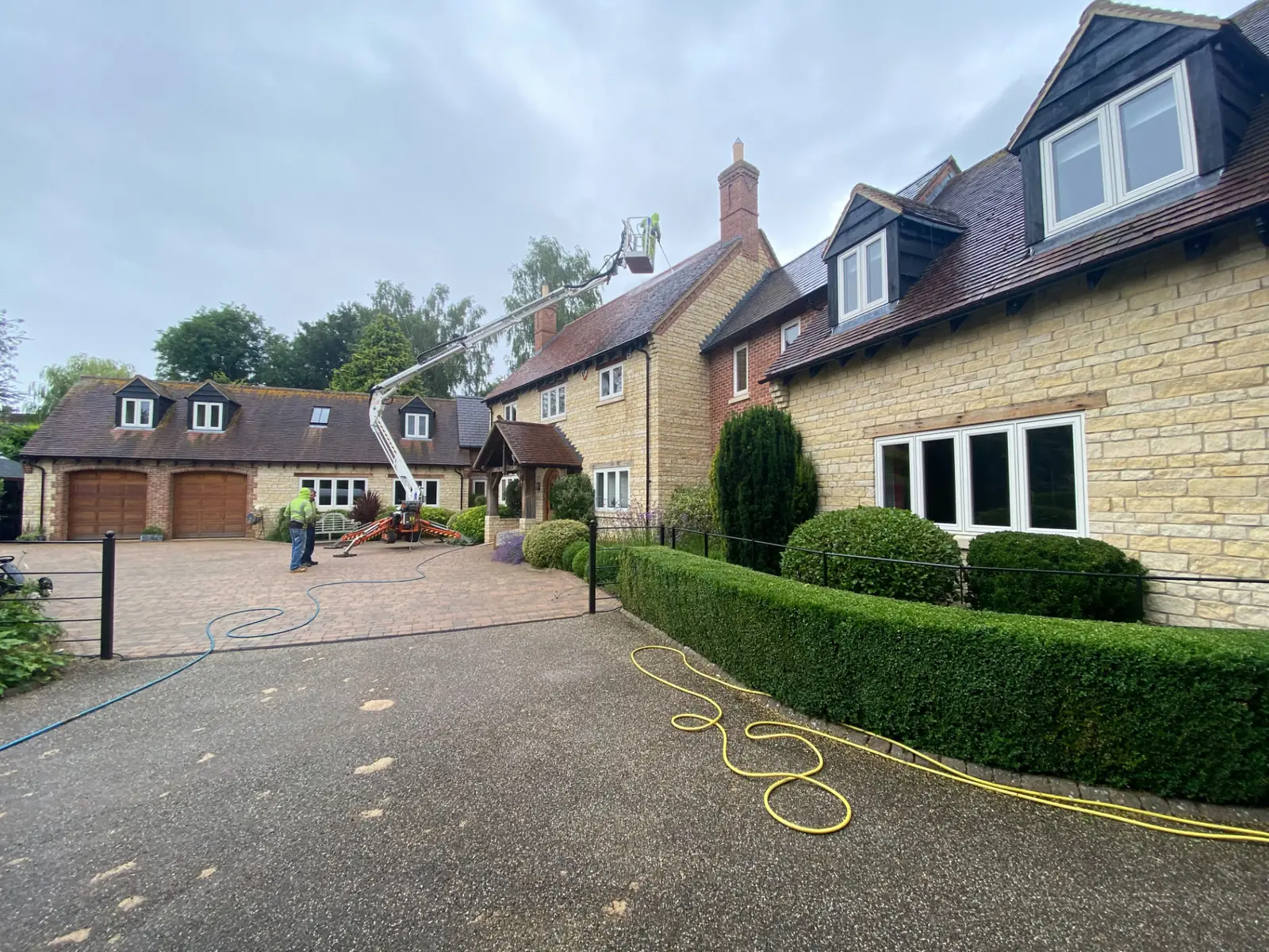 Roof cleaning by Geyserclean in Milton Keynes, before treatment