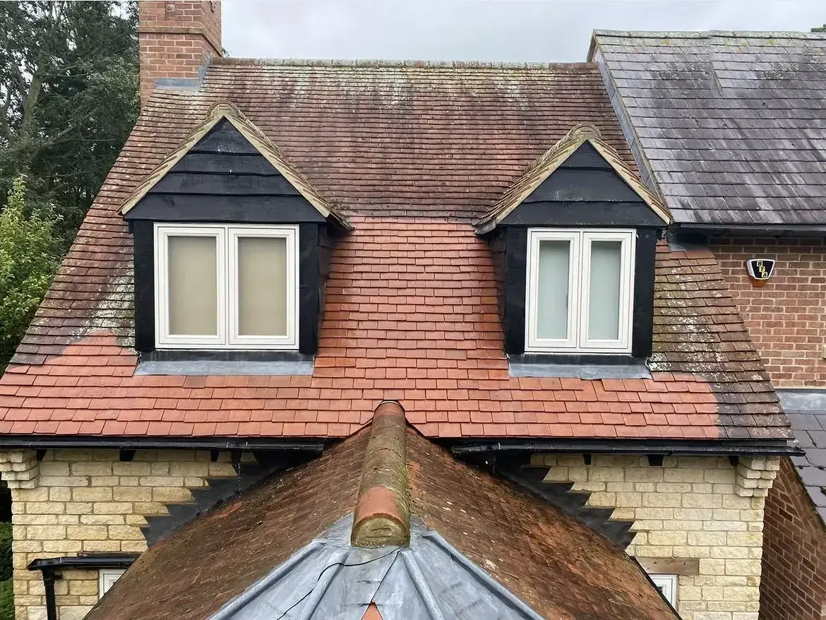 Roof cleaning by Geyserclean in Milton Keynes, after treatment