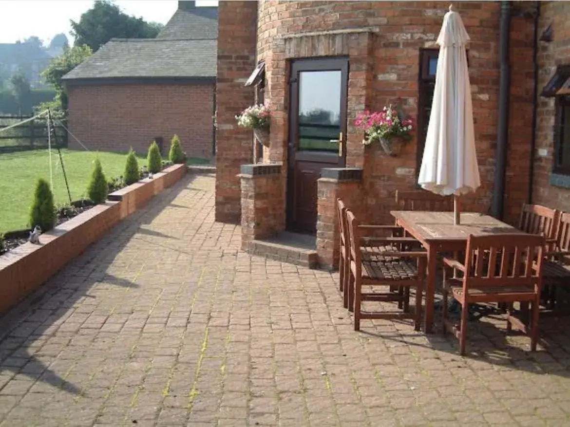 Patio cleaning by Geyserclean in Milton Keynes, before treatment