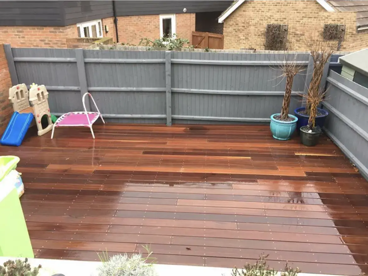 Decking cleaning by Geyserclean in Milton Keynes, after treatment